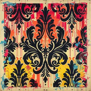 colorful  damask  pattern  wooden  background  bold  minimal  dynamic  artnouveau  linocut 1078916