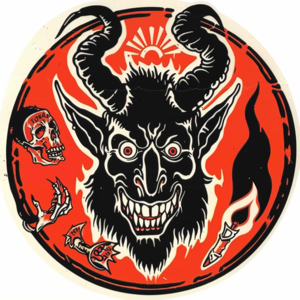 introspective  naturalistic  spiritual  terror  occult  dark  arts  details  devil  sticker 931698