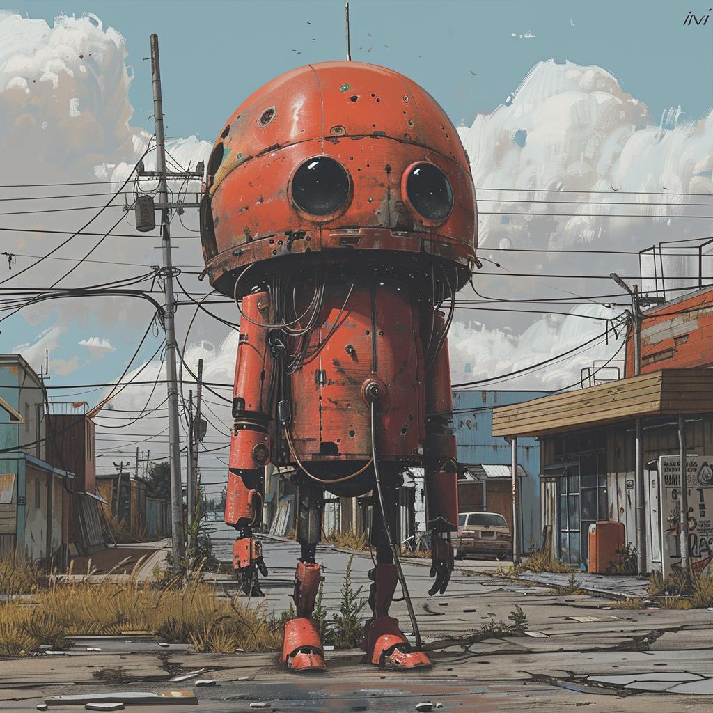 robot  street  empty  painting  surreal  hyper-realistic  urban  cover  art  visual 960269