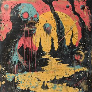 album  cover  river  skulls  surreal  creative  chaotic  symbolism  artistic  design 1078252