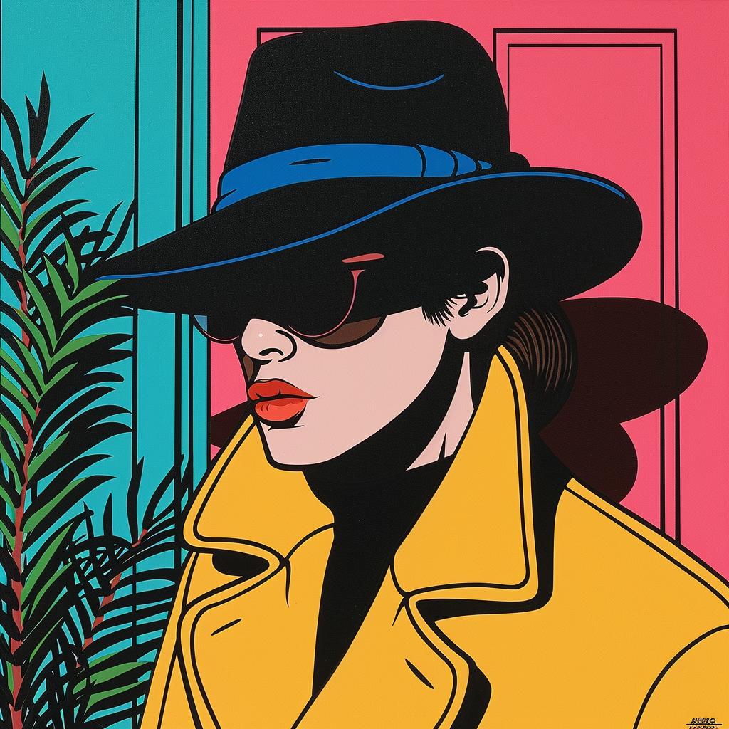 woman  hat  sunglasses  noir  painting  mystery  stylized  drama  urban  art 1024089