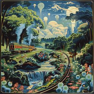 vintage  poster  train  forest  chromolithography  transportation  scenery  nature  travel  art 1041005