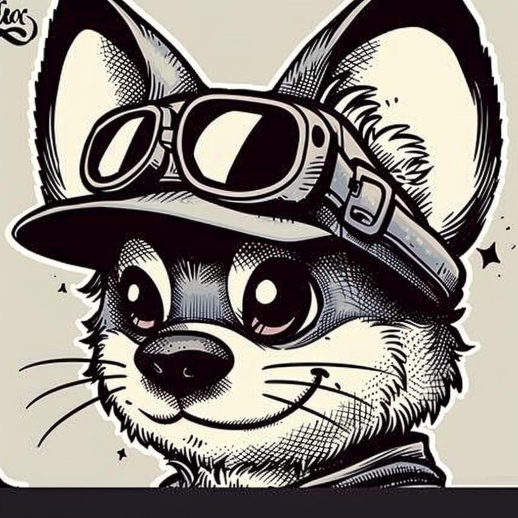 fox  cartoon  hat  glasses  whimsical  vibrant  playful  illustration  animal  character 940016