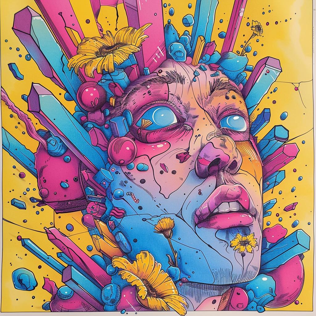 album  cover  woman  flowers  colorful  poster  Ukiyo-e  surreal  creative  chaos 925293