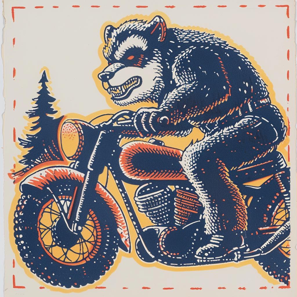 wolfman  motorcycle  poster  raccoon  surreal  art  design  style  visual  lighting 962864
