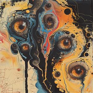 painting  eyes  black  yellow  color  abstract  artistic  expression  visual  complexity 1061352