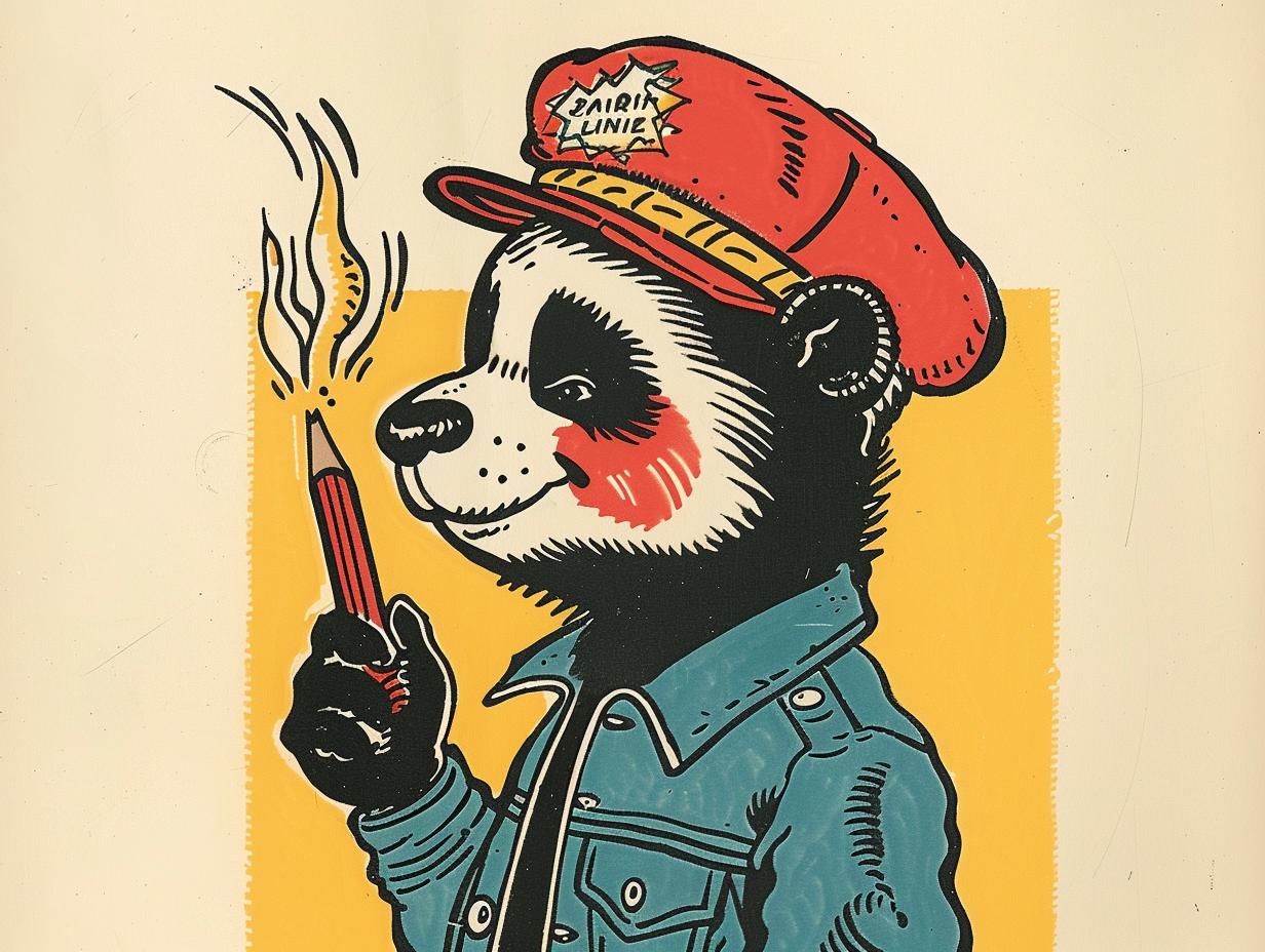 tattoo  panda  Sailor  Jerry  vintage  comic  illustration  hat  cigarette  cool 919381