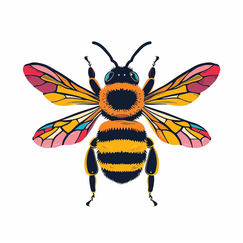 logo  bee  minimalist  design  linocut  Harper  bright  colorful  silhouette  two-colors 960149