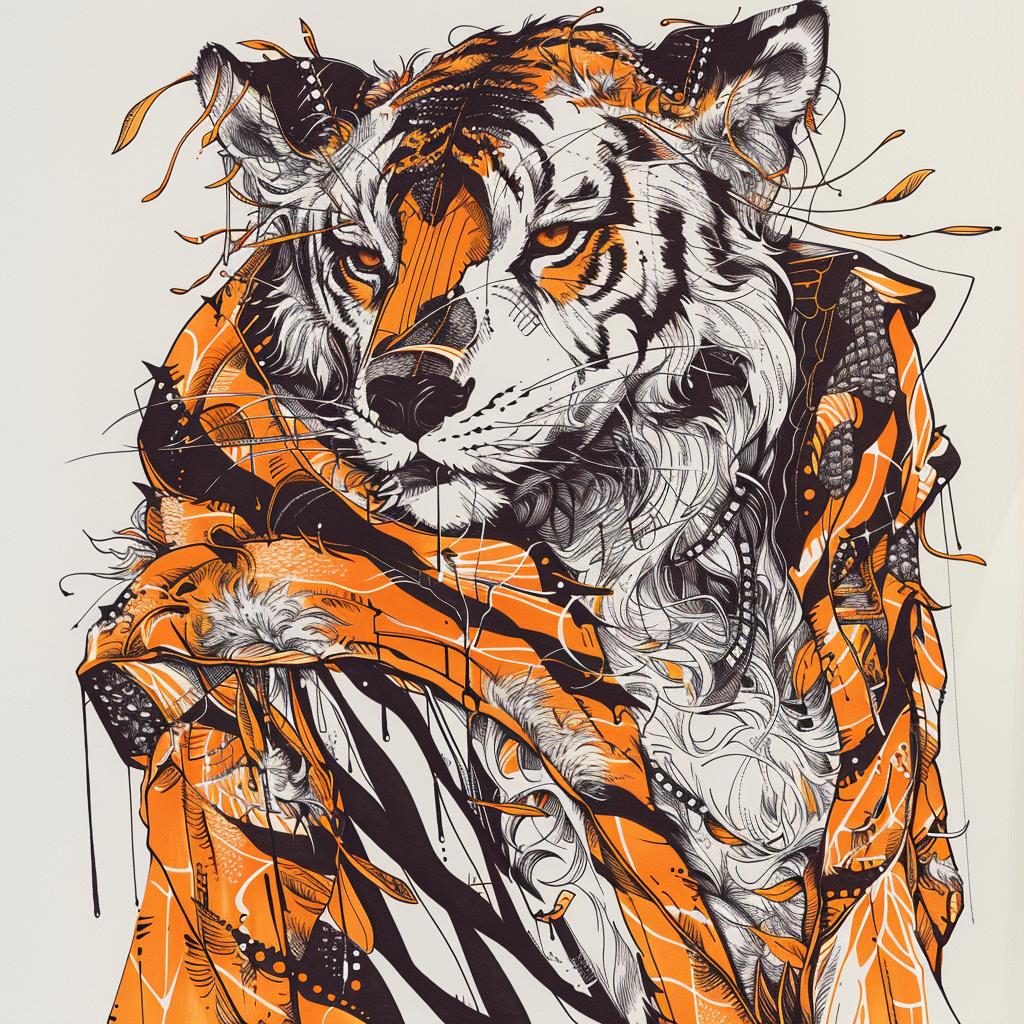 mythical  creature  wolf  tiger  hybrid  unique  fantastical  nature  strength  blending 953024