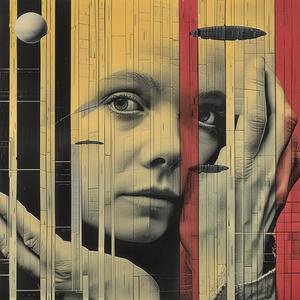 woman  face  hands  red  yellow  background  claude cahun  chromolithography  emotive  dynamic 1039974