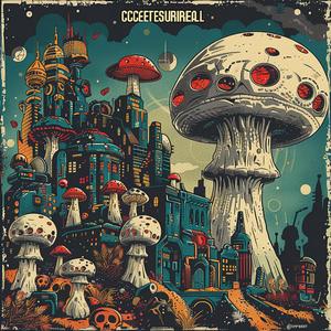 Surreal  Album  Poster  Mushroom  City  Risograph  Symbolism  Screenprinting  Art  Band 1079133
