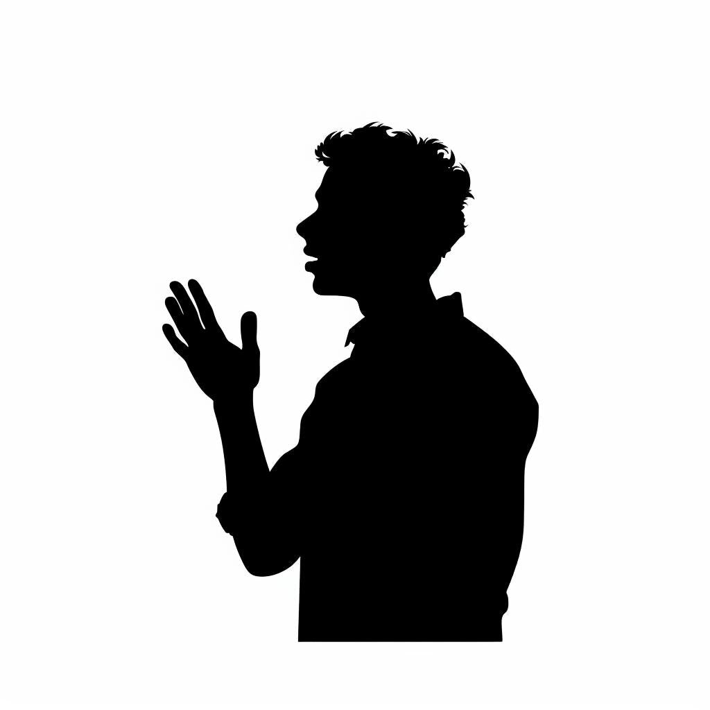 silhouette  man  American  Sign  Language  talking  illustration  black  white  communication 954119