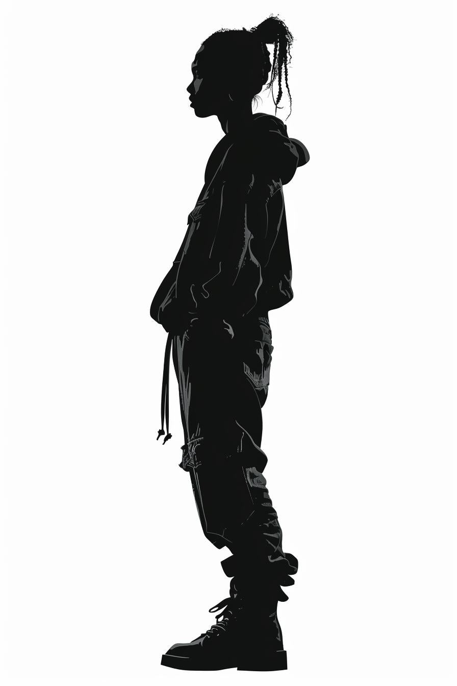 silhouette  man  hoodie  fashion  streetwear  illustration  vector  black  white  modern 954475