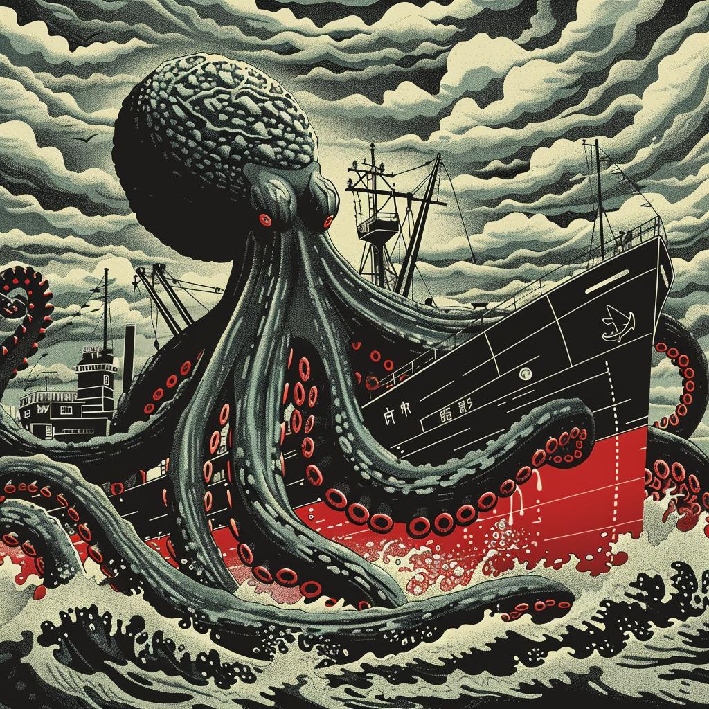 octopus  attack  fishing  boat  ocean  marine  action  wildlife  nature  sea 946596