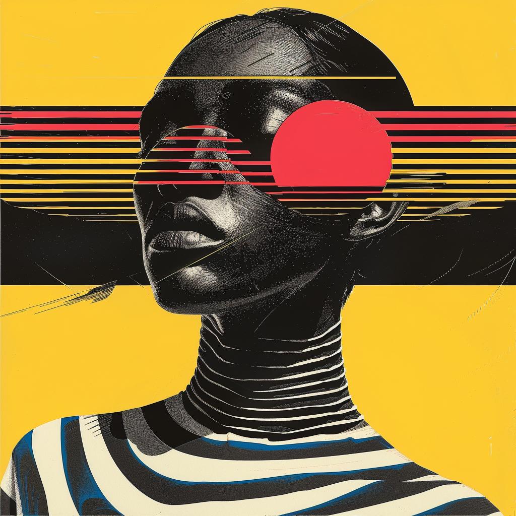 woman  stripes  sun  eyes  album  cover  hyper-realistic  Anthony Burrill  creative  design 960618