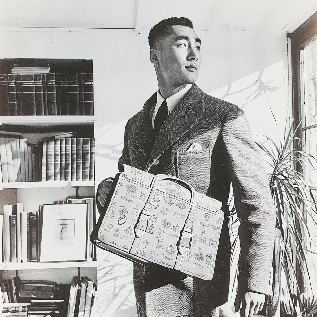 man  briefcase  suit  1960s  style  business  urban  illustration  standing  formal 940923