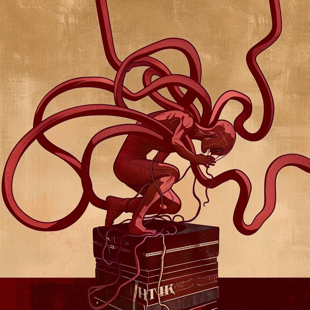 cover  horror  novels  Japanese  minimalism  octopus  box  red  stylized  graphic 1020171