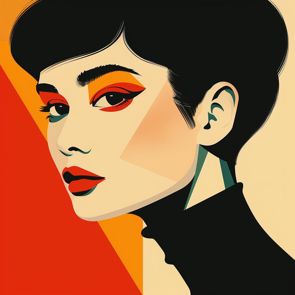 abstract  minimalist  portrait  elegance  bold  geometric  colorful  modern  woman  art 929348
