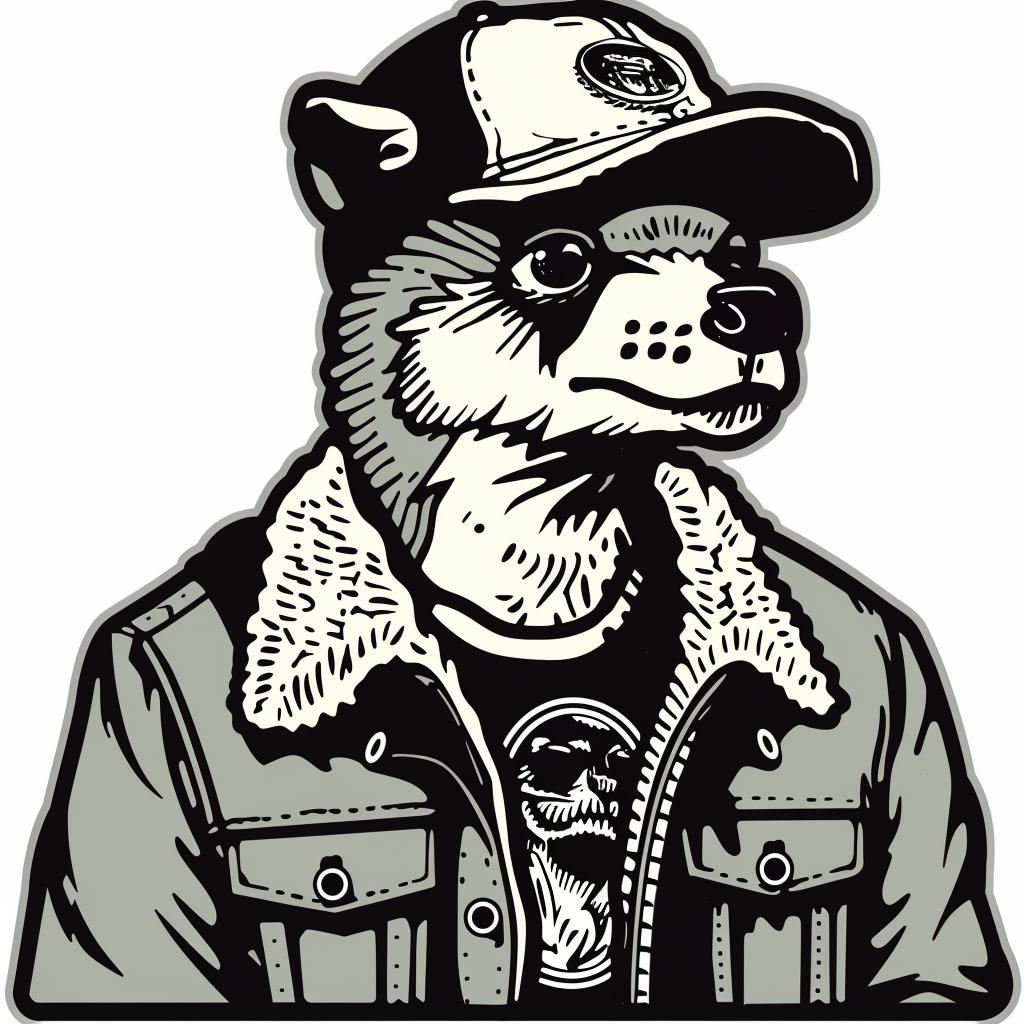 raccoon  anthropomorphic  aggressive  minimal  streetwear  cap  jacket  urban  wildlife  playful 959051