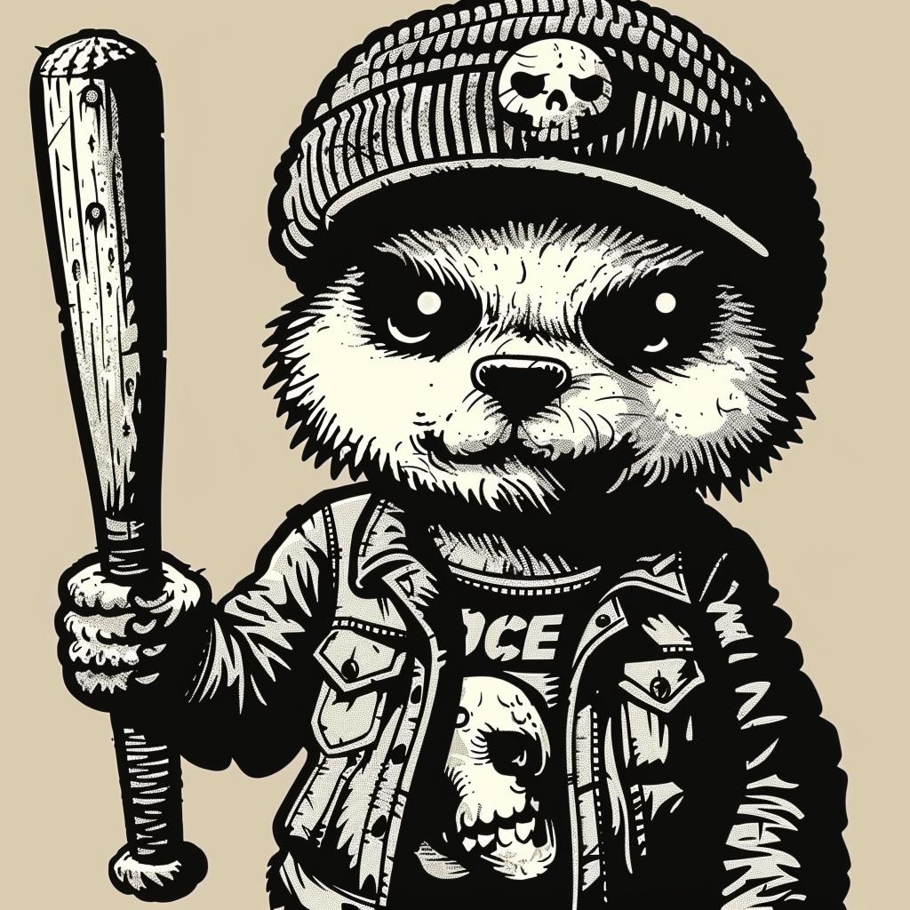 otter  animal  patch  baseball  bat  hip-hop  stitch  aggressive  streetwear  cartoon 959590