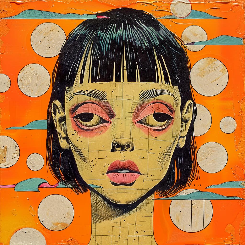 encaustic  painting  woman  bubble  background  colorful  impasto  Joan  Cornella  art 950578