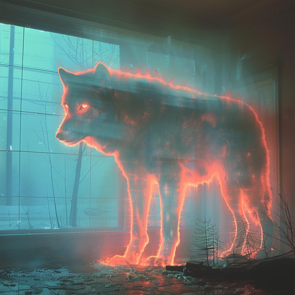 blue  orange  surreal  wolf  robot  sharp  focus  volumetric  lighting  glow 1031624