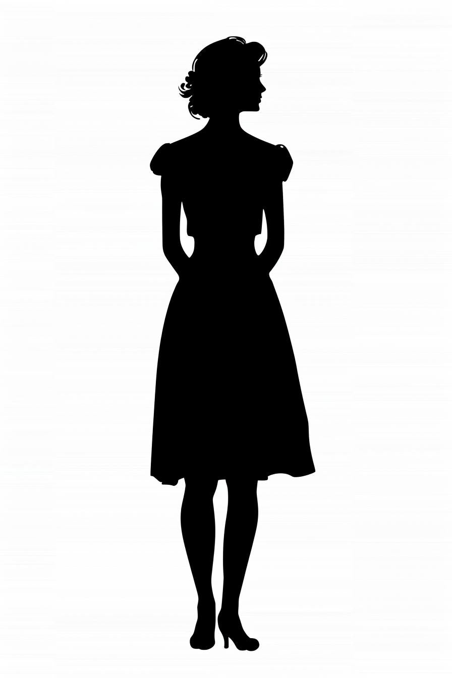 silhouette  woman  dress  vector  white  background  front  view  artwork  graphic 954720