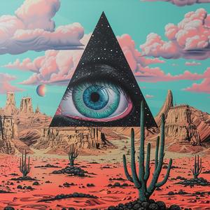 desert  eye  surreal  symbolism  landscape  minimal  chromolithography  Escher  mystical  vision 1037751