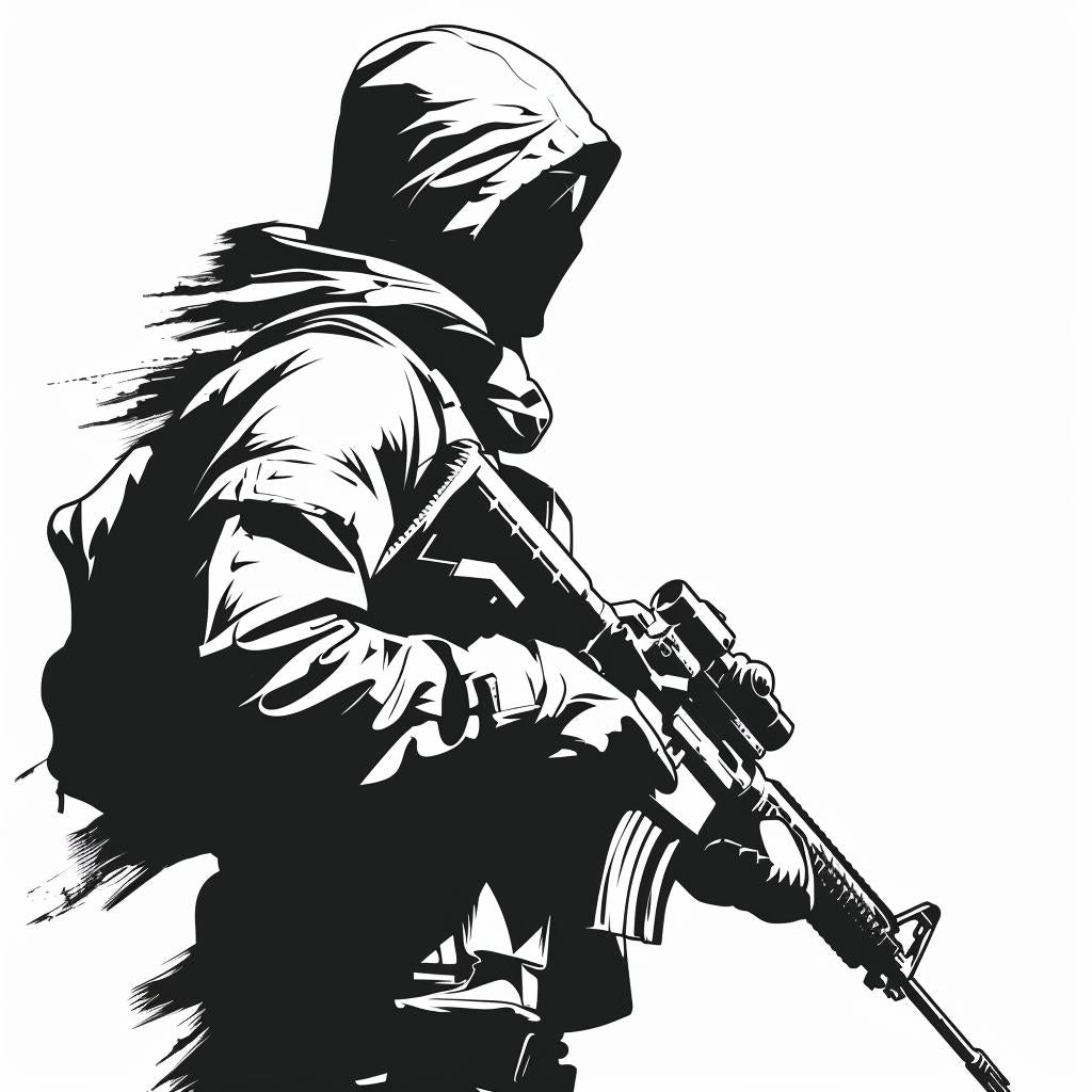 silhouette  soldier  modern  vintage  icon  emblem  linocut  tattoo  blackwhite  bold 952049