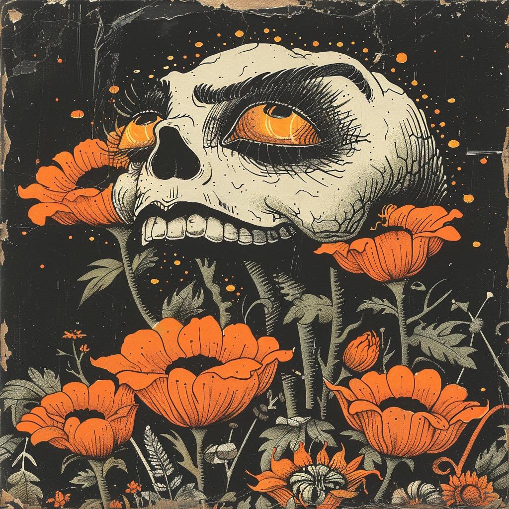 provocative  art  skull  flowers  naturalistic  spiritual  occult  dark  terror  introspective 928911