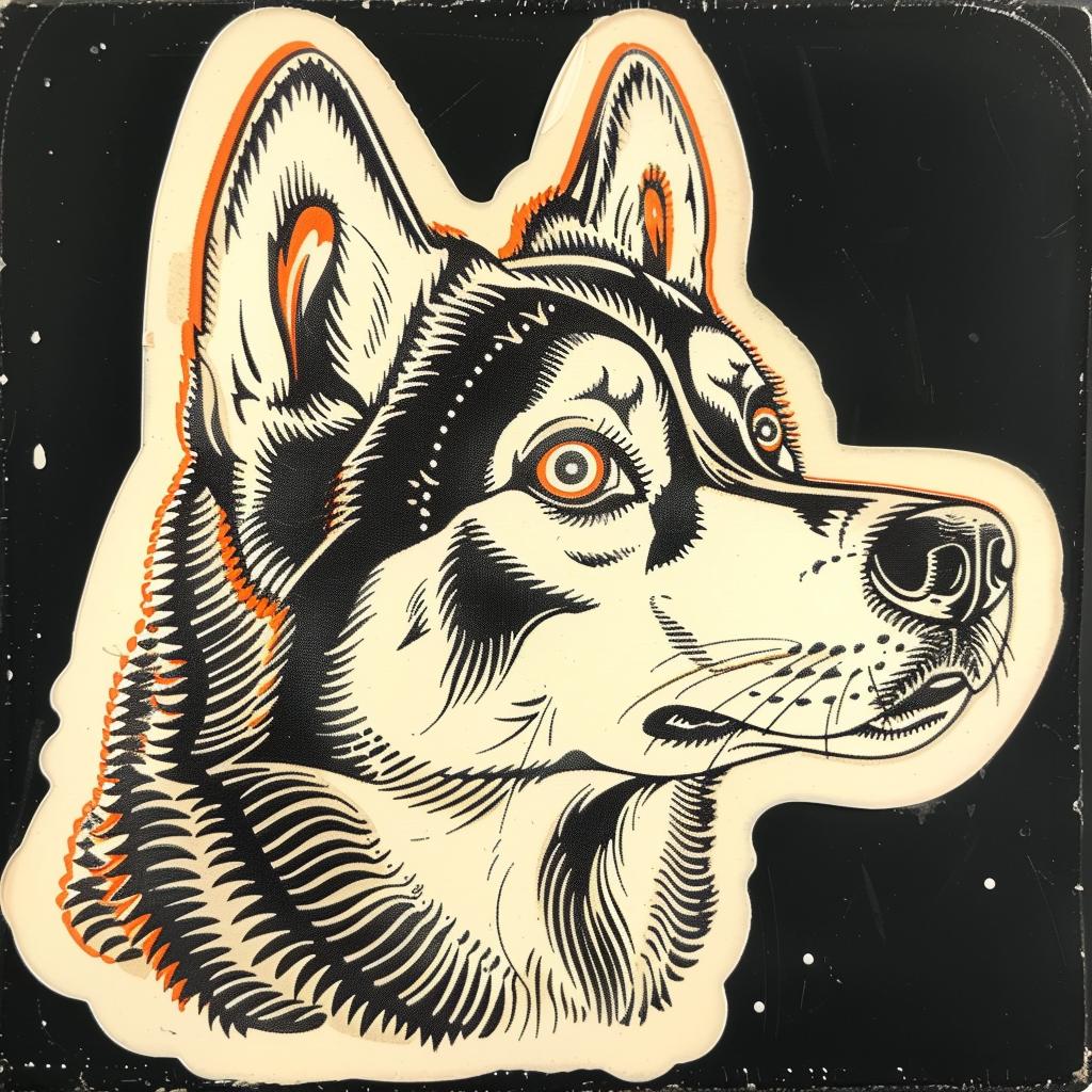 dog  sticker  husky  head  animal  pet  cute  illustration  graphic  design 943115