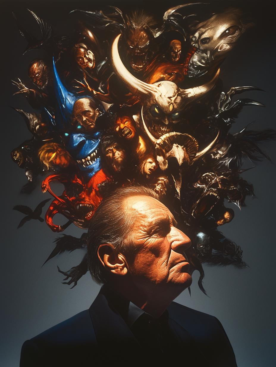 man  heads  surreal  art  design  chaos  album  cover  illustration  visual 13903