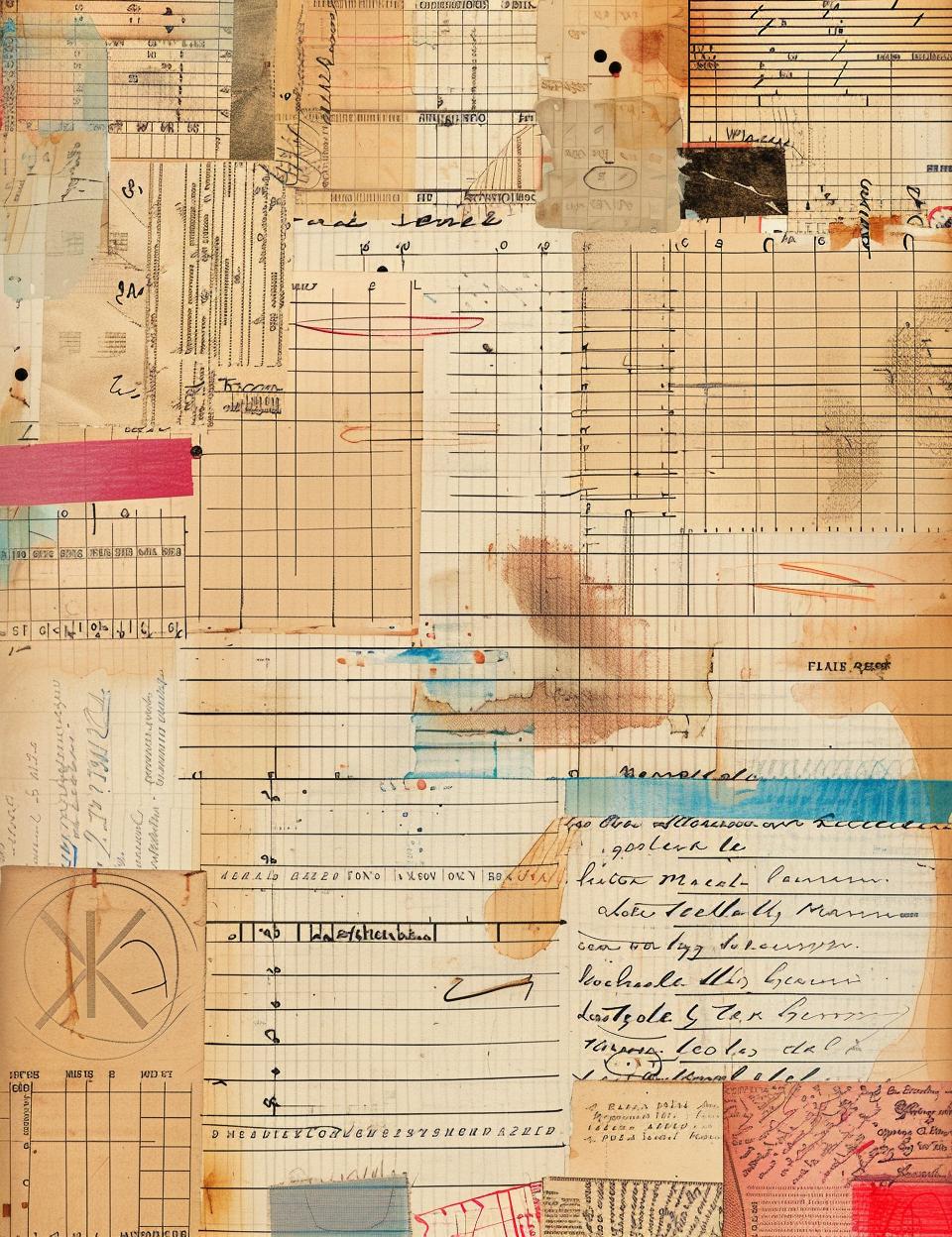 collage  old  papers  notes  writing  stained  faded  patchwork  textures  vintage 961992