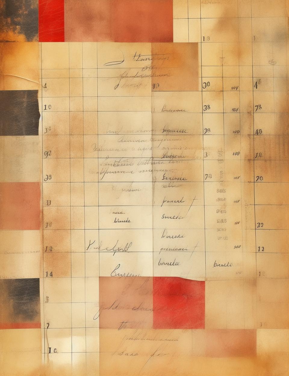 vintage  ledger  paper  stained  faded  patchwork  medieval  design  red  black 961952