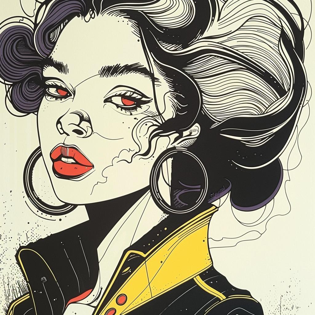 drawing  woman  red  lips  hair  Pop  Art  afro  style  fashion 938269