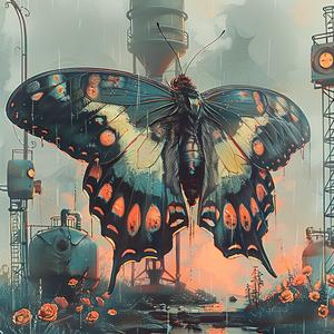 butterfly  city  flying  tower  background  illustration  colorful  nature  urban  scenery 1060149