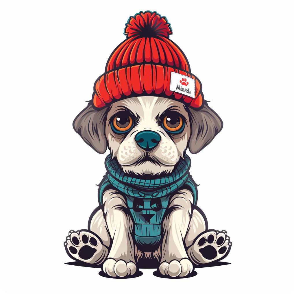 cute  adorable  puppy  knit  hat  scarf  minimal  vector  illustration  street 958723