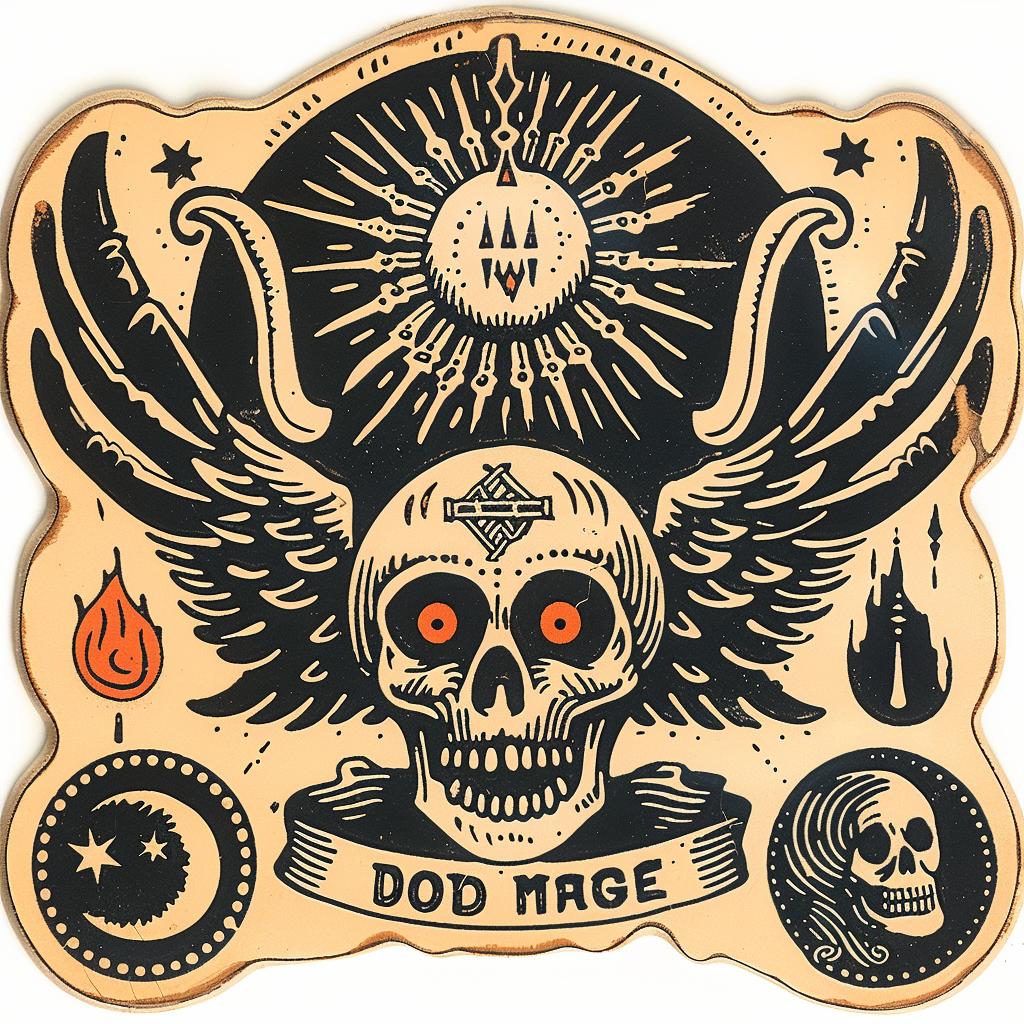 provocative  symmetrical  badge  design  skull  wings  dark  occult  naturalistic  spiritual 933221