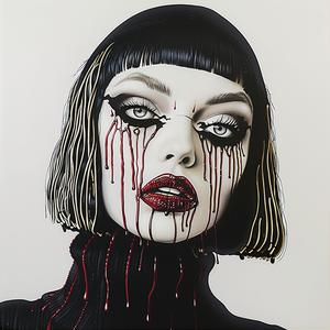 Painting  Blood  Dripping  Women  Dramatic  Portrait  Raw  Emotional  Creative  Dark 1073394