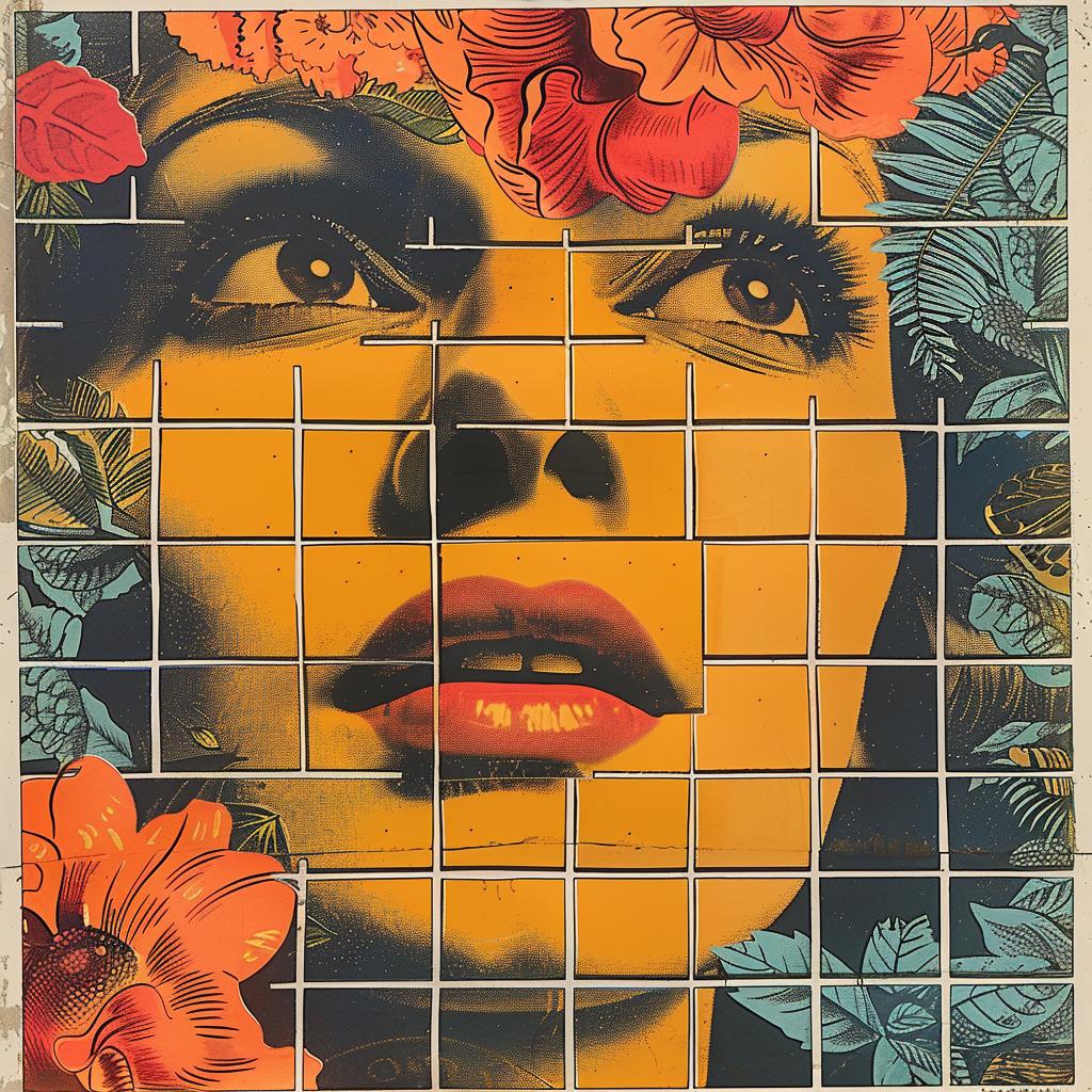 mosaic  woman  flowers  portrait  colorful  abstract  collage  artistic  vibrant  textured 962654