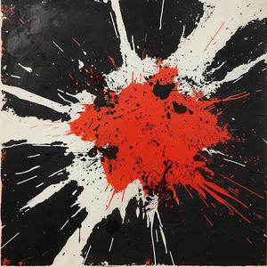 minimalist  encaustic  abstract  red  black  white  deathmetal  splatter  bold  dynamic 1062447