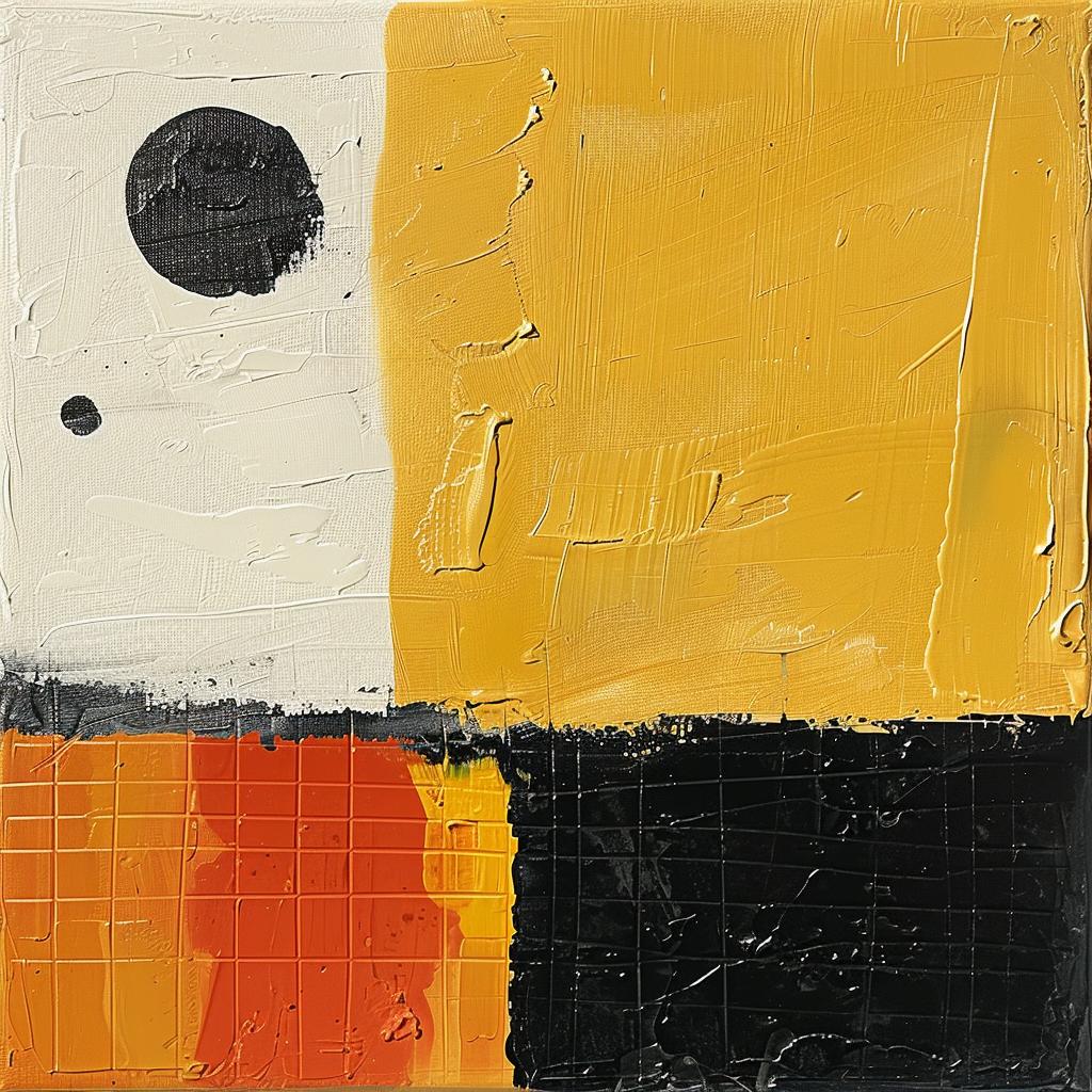 abstract  black  orange  yellow  colors  encaustic  impasto  modern  artistic  design 963641