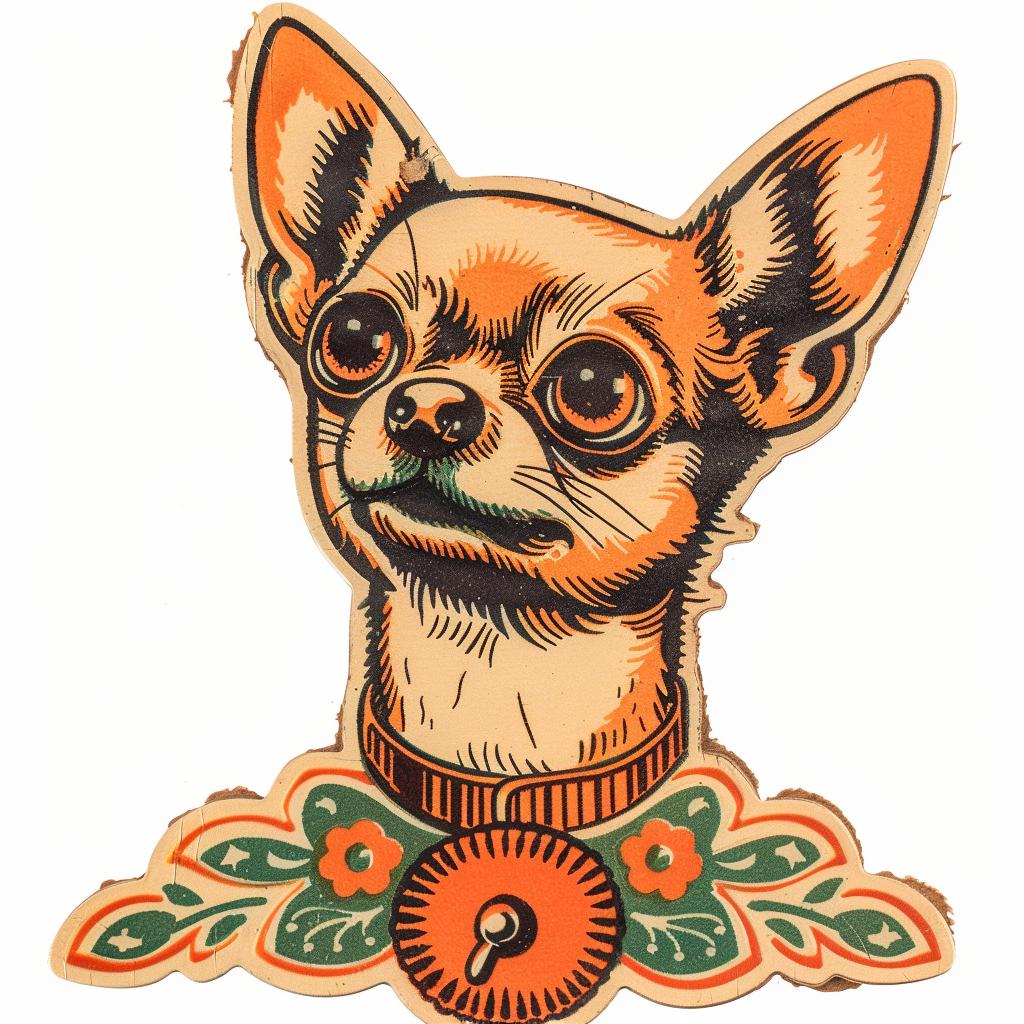 chihuahua  sticker  dog  illustration  cute  collar  white  background  pets  art 942785