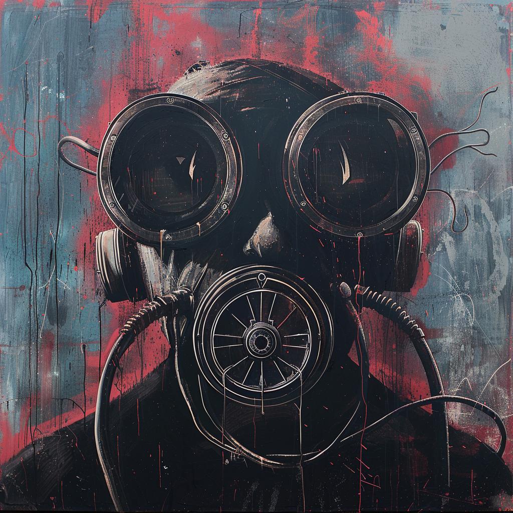 gasmask  surreal  futuristic  screenprinting  hyper-realistic  encaustic  art  Emily  Balivet  man 959930