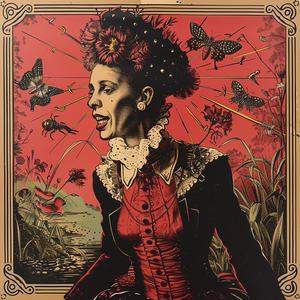 woman  red  dress  black  hair  poster  chromolithography  vibrant  art  beauty 1052164