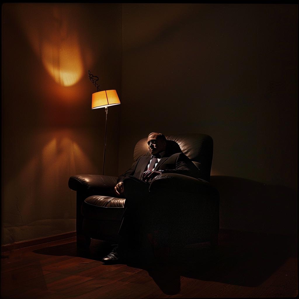 man  sitting  chair  dark  surreal  lifestyle  photo  unusual  lighting  glow 1027135