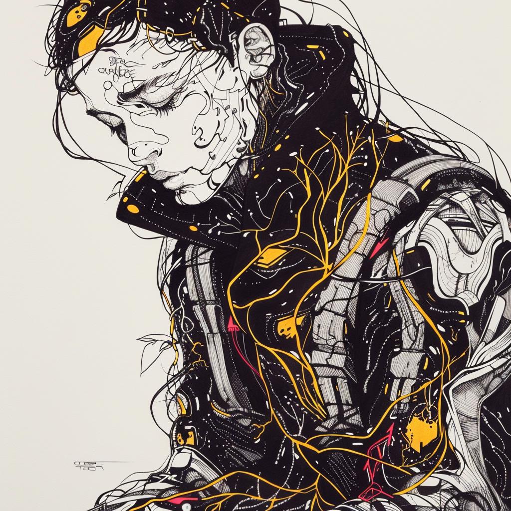 sophisticated  futuristic  horror  wires  hands  drawing  conceptual  dark  character  art 945490