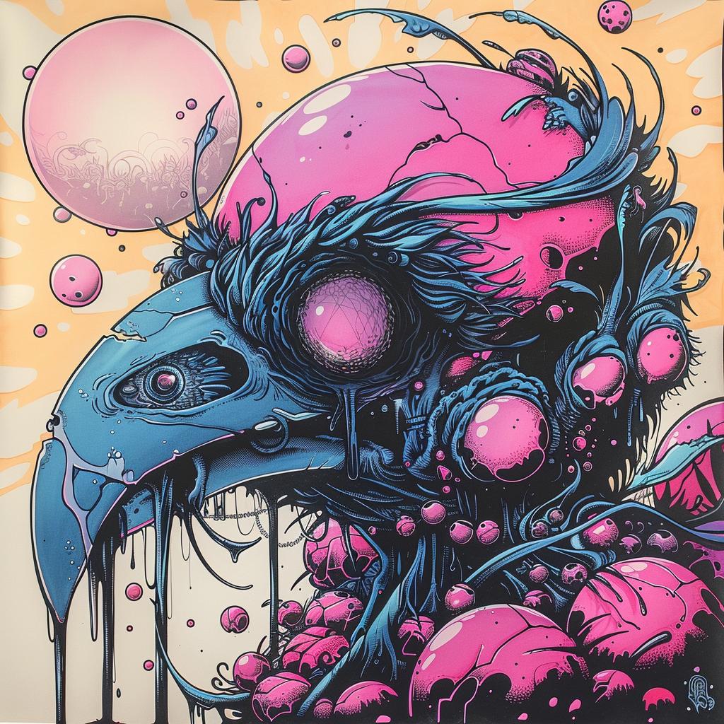 bird  painting  pink  blue  naturalistic  spiritual  terror  dark  occult  colors 925185