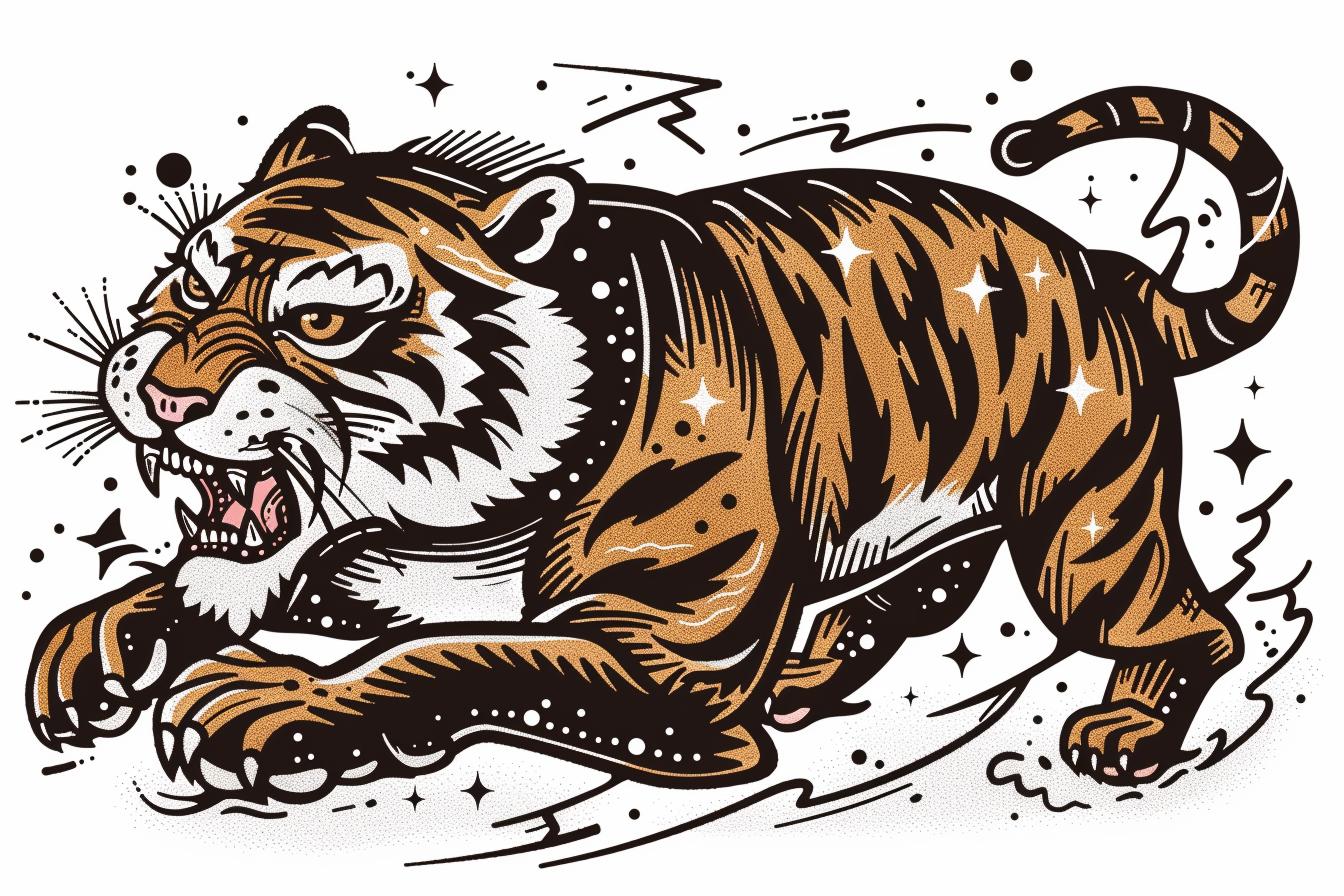 tiger  mouth  SailorJerry  wildlife  feline  dynamic  bold  art  illustration  powerful 943476