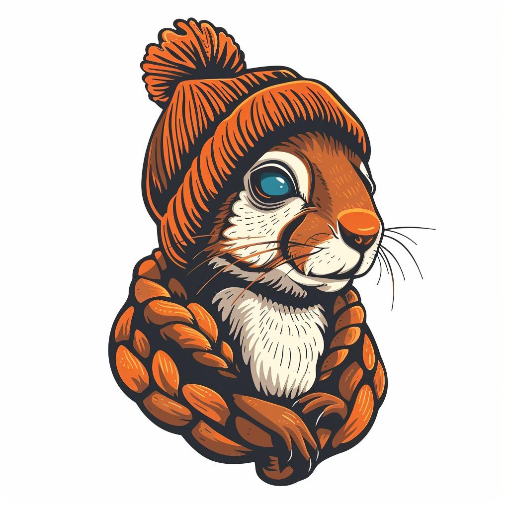 squirrel  cute  knitted  hat  scarf  animal  simple  urban  street  illustration 958784